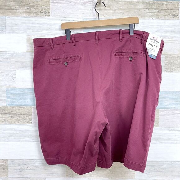 IZOD Saltwater Stretch Relaxed Chino Shorts Red 10.5" Inseam Men Big & Tall 48 - Picture 4 of 9